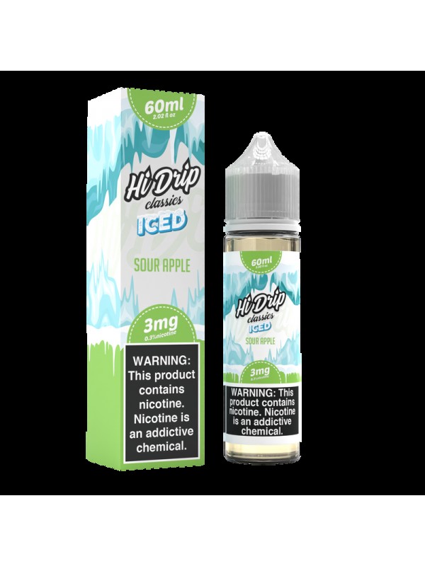 Sour Apple Iced 60ml Vape Juice - Hi Drip