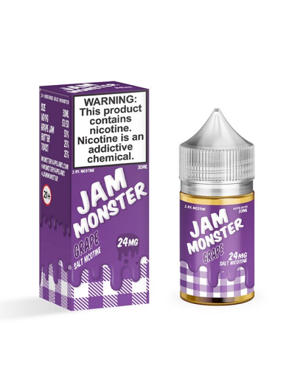 Grape 30ml Nic Salt Vape Juice - Jam Monster